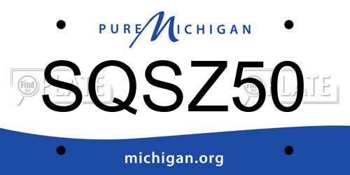 SQSZ50 Michigan License Plate