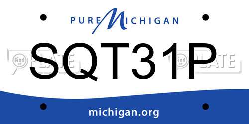 SQT31P Michigan License Plate