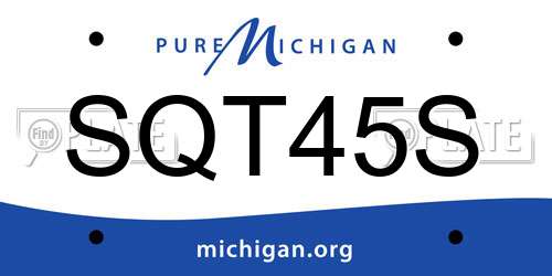 SQT45S Michigan License Plate