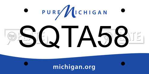 SQTA58 Michigan License Plate