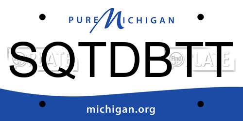 SQTDBTT Michigan License Plate
