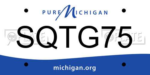 SQTG75 Michigan License Plate