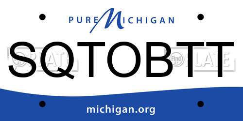 SQTOBTT Michigan License Plate