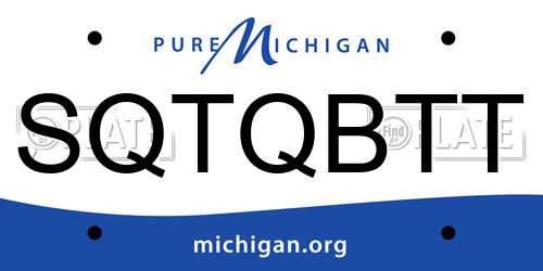 SQTQBTT Michigan License Plate