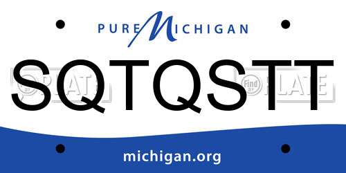 SQTQSTT Michigan License Plate