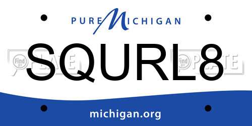 SQURL8 Michigan License Plate