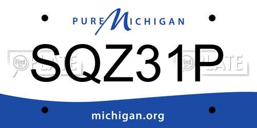 SQZ31P Michigan License Plate