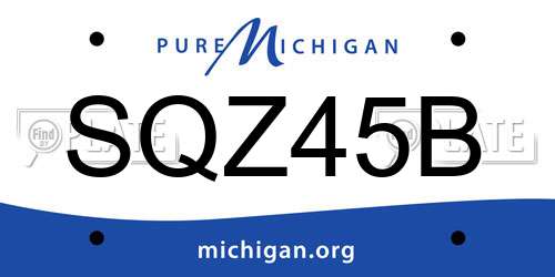 SQZ45B Michigan License Plate