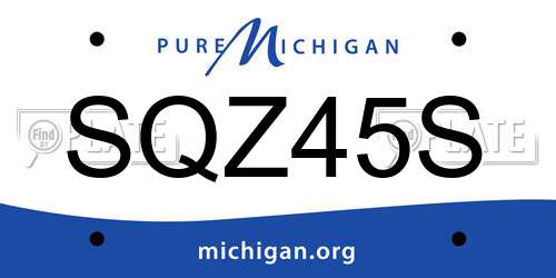 SQZ45S Michigan License Plate
