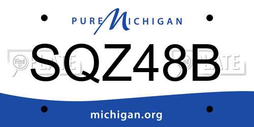 SQZ48B Michigan License Plate