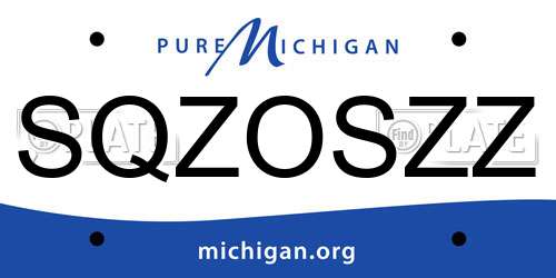 SQZOSZZ Michigan License Plate