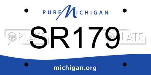 SR179 Michigan License Plate