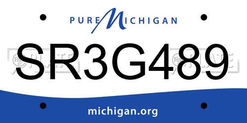 SR3G489 Michigan License Plate