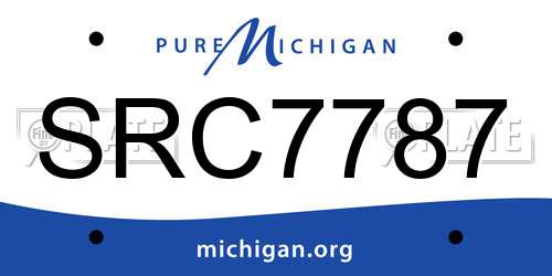 SRC7787 Michigan License Plate