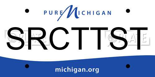 SRCTTST Michigan License Plate