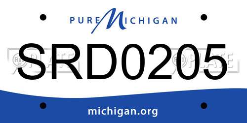 SRD0205 Michigan License Plate
