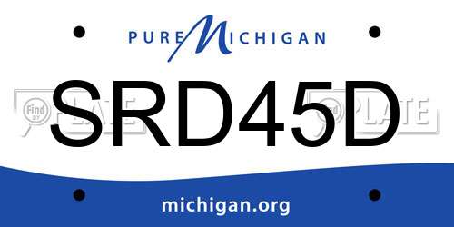 SRD45D Michigan License Plate