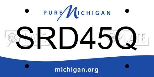 SRD45Q Michigan License Plate