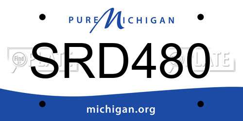 SRD480 Michigan License Plate
