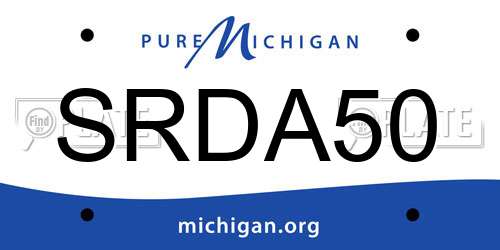 SRDA50 Michigan License Plate