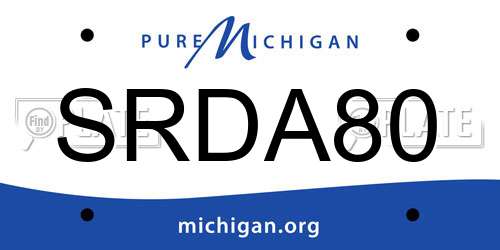 SRDA80 Michigan License Plate