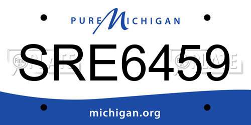 SRE6459 Michigan License Plate