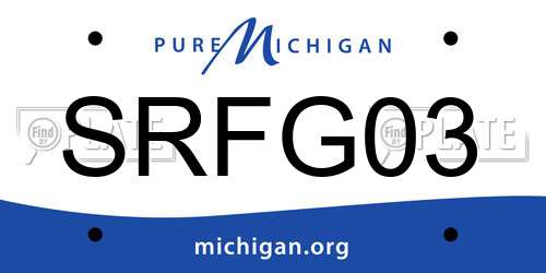 SRFG03 Michigan License Plate