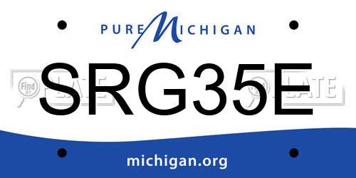 SRG35E Michigan License Plate