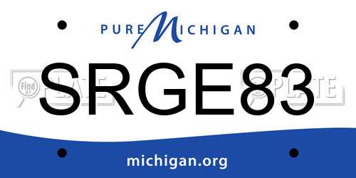 SRGE83 Michigan License Plate