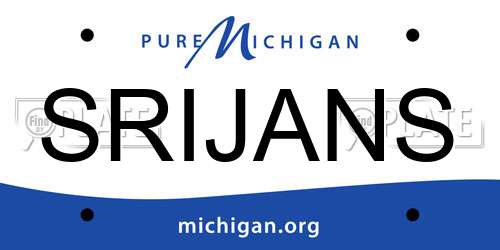 SRIJANS Michigan License Plate