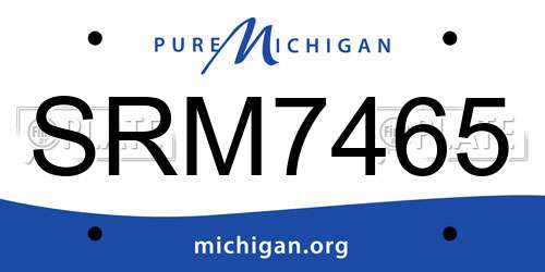 SRM7465 Michigan License Plate