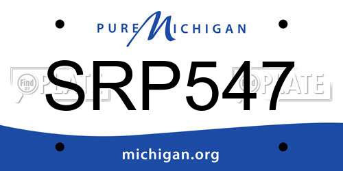 SRP547 Michigan License Plate