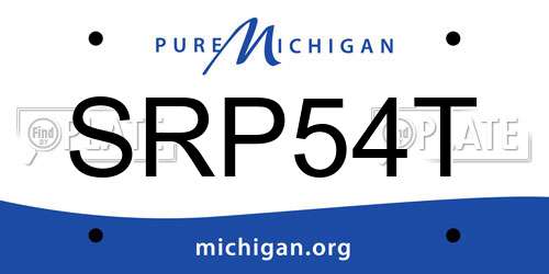 SRP54T Michigan License Plate