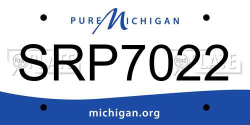 SRP7022 Michigan License Plate