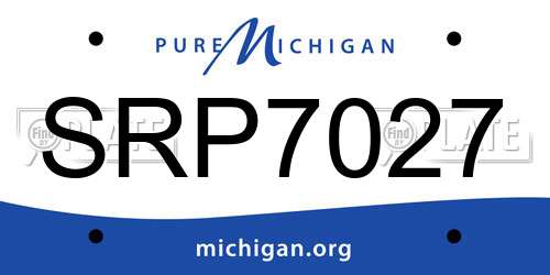 SRP7027 Michigan License Plate