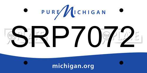 SRP7072 Michigan License Plate