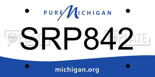 SRP842 Michigan License Plate