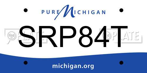 SRP84T Michigan License Plate