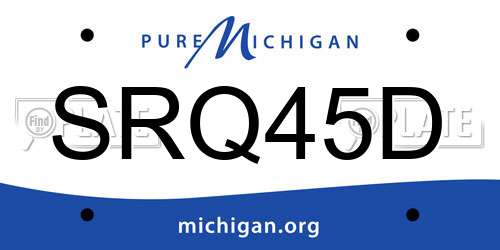 SRQ45D Michigan License Plate