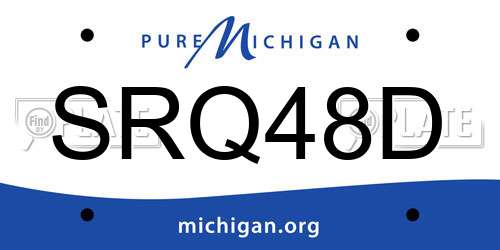 SRQ48D Michigan License Plate