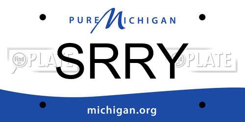 SRRY Michigan License Plate