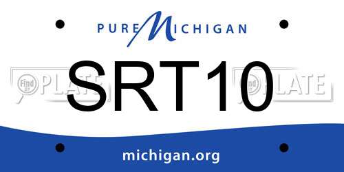 SRT10 Michigan License Plate