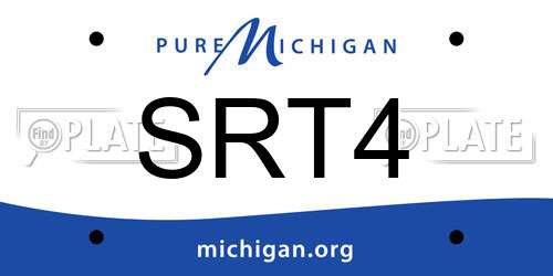 SRT4 Michigan License Plate