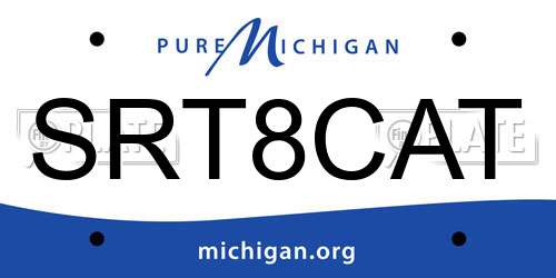 SRT8CAT Michigan License Plate