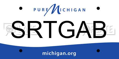 SRTGAB Michigan License Plate
