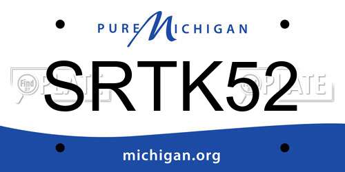 SRTK52 Michigan License Plate