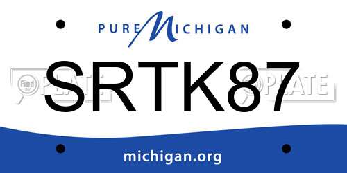 SRTK87 Michigan License Plate