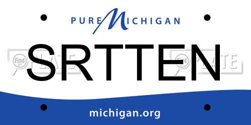 SRTTEN Michigan License Plate