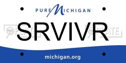 SRVIVR Michigan License Plate