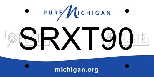 SRXT90 Michigan License Plate